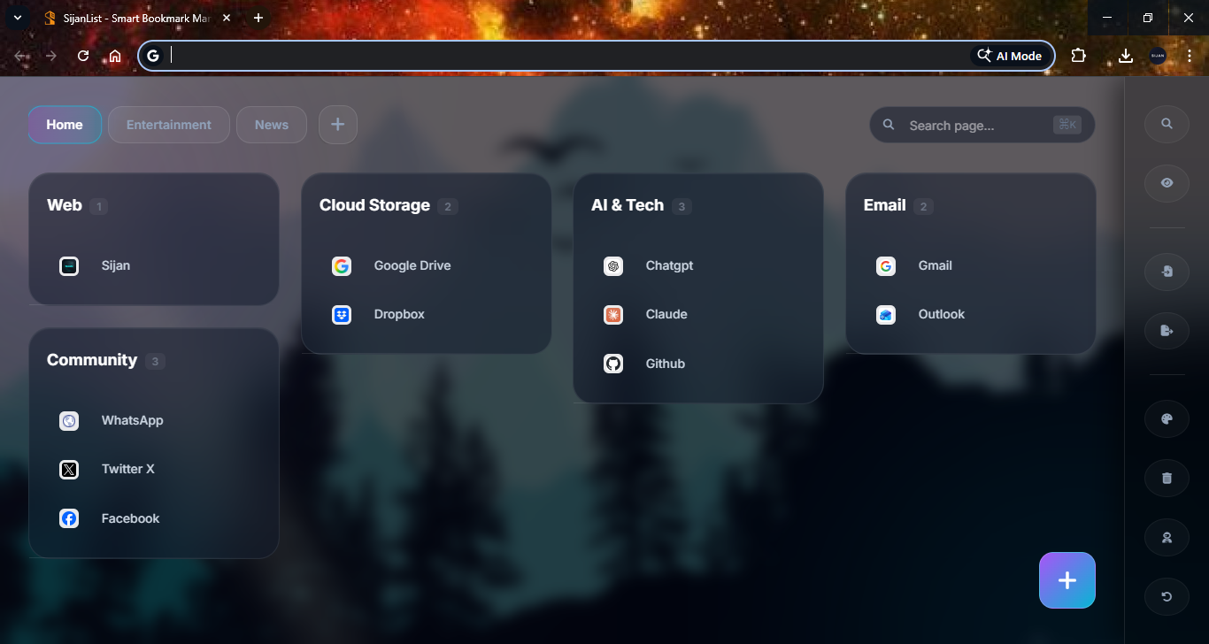 SijanList bookmark dashboard preview